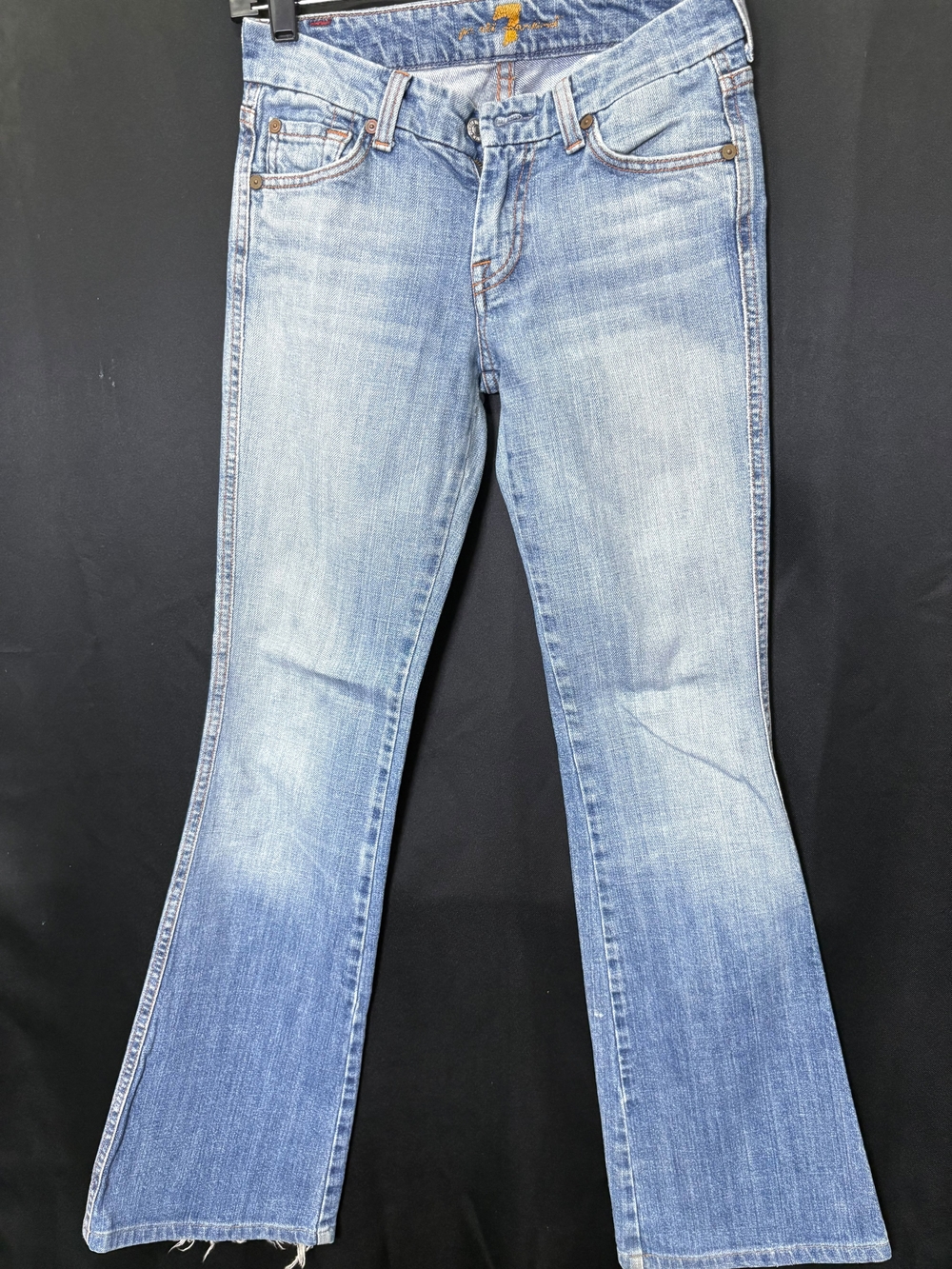 Low Rise 7 For All Mankind Light Blue Bootcut Jeans - Picture 2 of 7